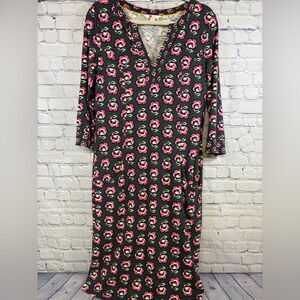 Boden Green Pink Stephanie Cottagecore Vacation Holiday Floral Jersey Dress 8L